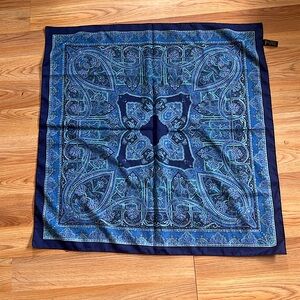 The Art of the Scarf Elegant Blue Paisley Scarf